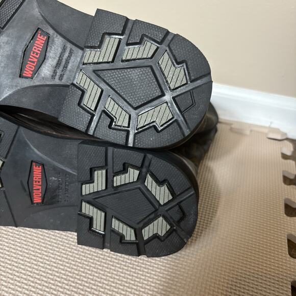 Wolverine Mens Rancher Wellington Work Boot Brown Black Leather Waterproof Sz 14 - Picture 6 of 14